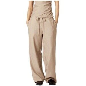 NIA  BOHO Loose Fit Drawstring Pant Large New $78 Tag Kahaki Color